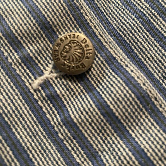 Jean Denim Skort Plus 18 Shorts Railroad Striped Cotton Front Button VTG Y2K - Picture 14 of 16